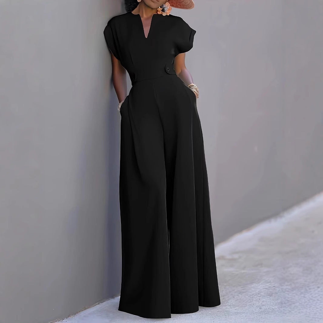 Eleganter High Waist Jumpsuit mit weitem Bein