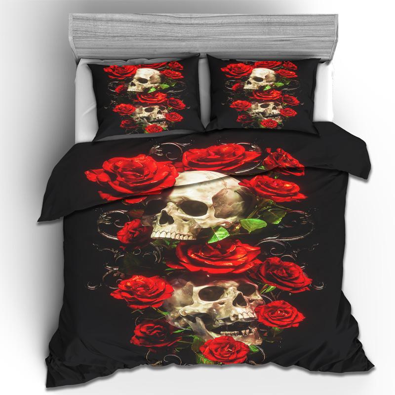 3D-Digitaldruck Schädel Kissenbezug & Deckenhülle Set