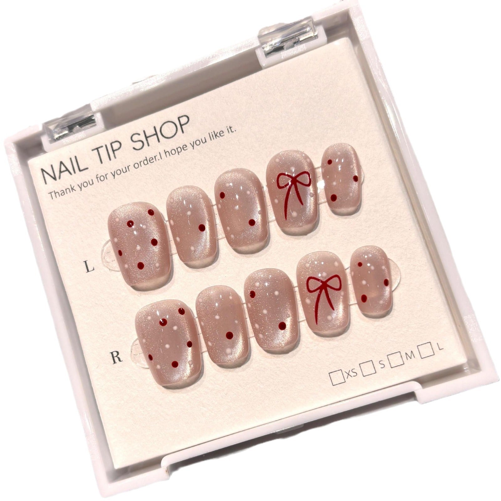 Cat-Eye Nagel-Tips mit Polka-Dot Sticker