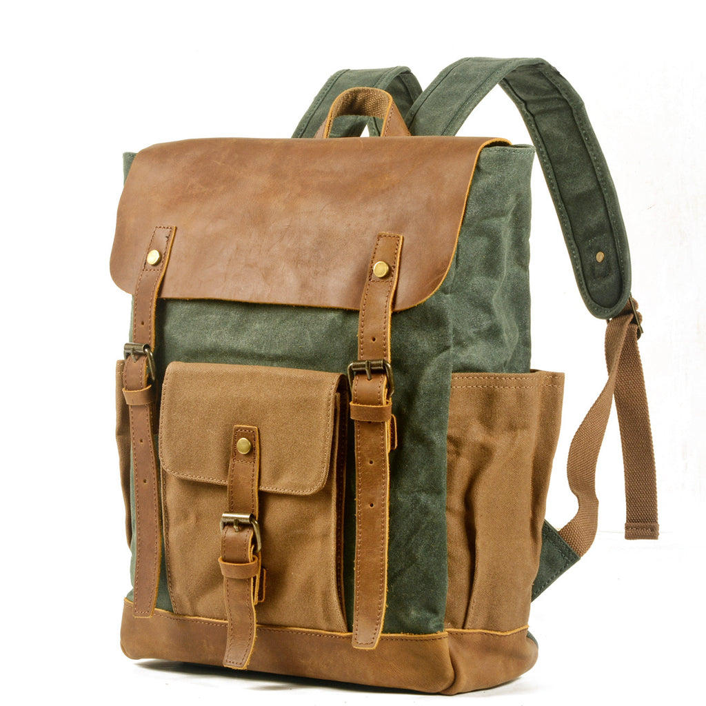 Canvas Rucksack mit Crazy Horse Leder – Bild 5 | LuxeStyle
