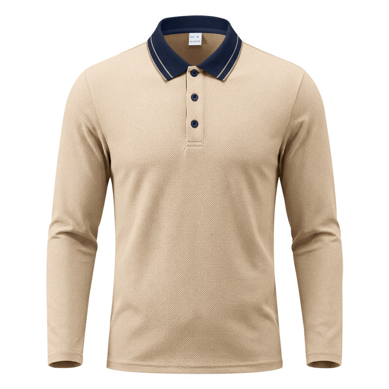 Herren-Polo mit Kragen und langen Ärmeln