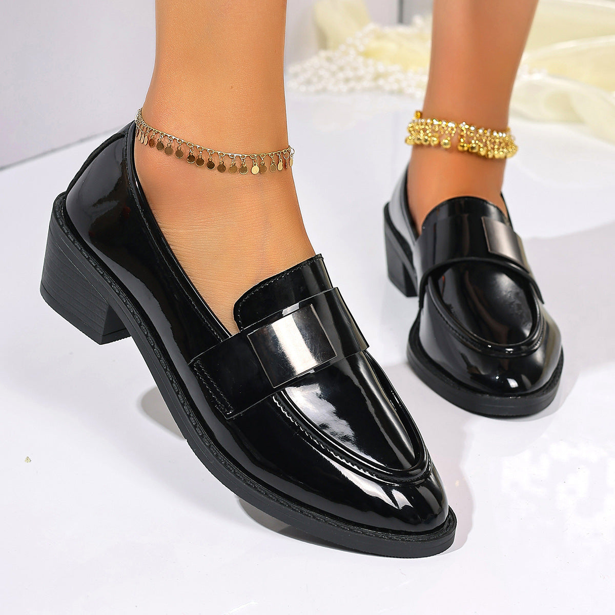 Britische Plateau-Leder-Schuhe