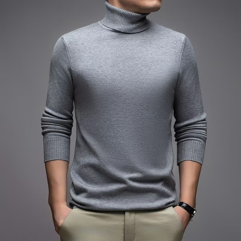 Strickpullover mit Kragen, dunkelgrau