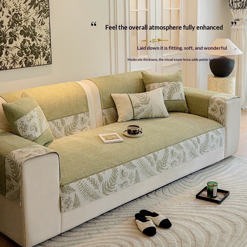 Chenille Sofaüberzug – Rutschfest & Ganzjährig