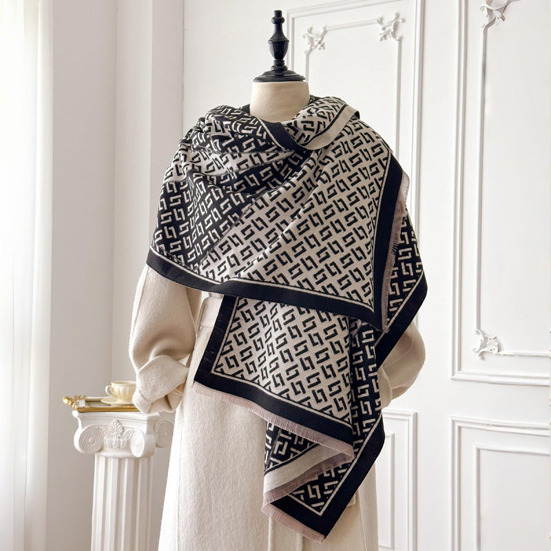 Doppelseitiger Jacquard-Schal – Bild 4 | LuxeStyle