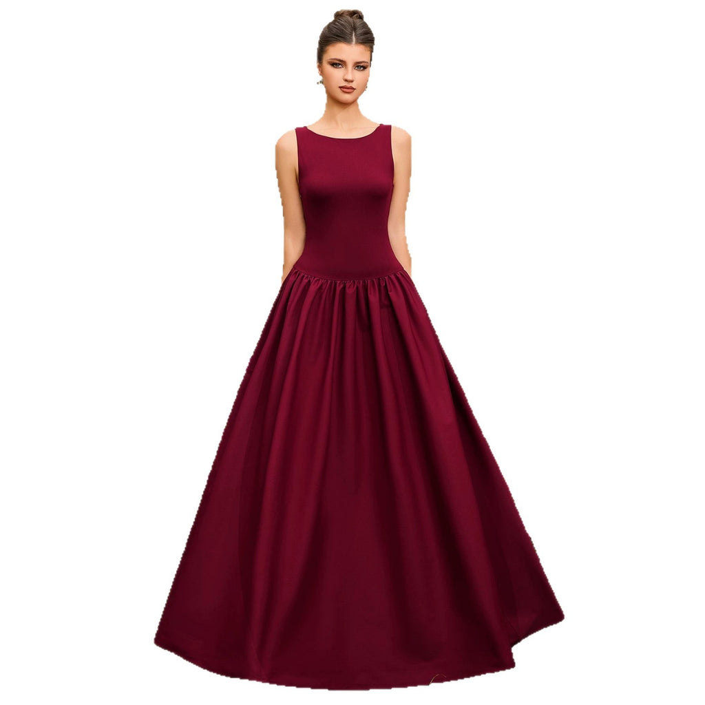 Elegantes Satin-Abendkleid Bordeaux | LuxeStyle