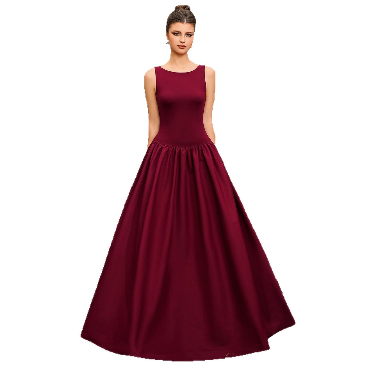 Elegantes Satin-Abendkleid Bordeaux | LuxeStyle