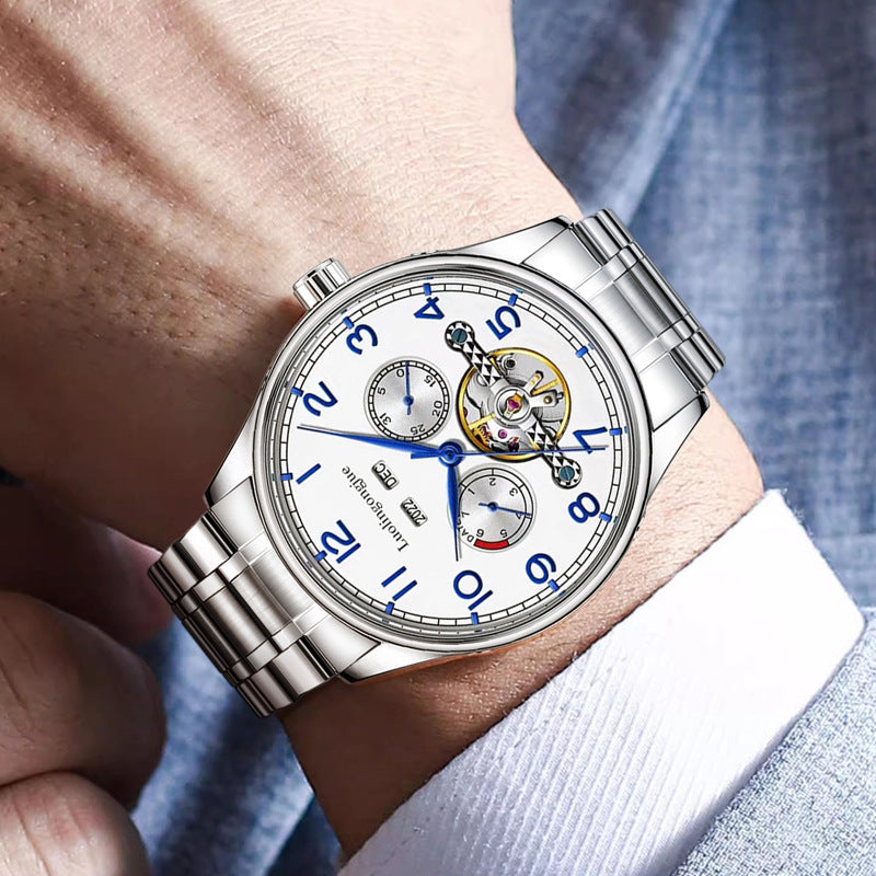 Business Herren Edelstahl-Mechanische Uhr