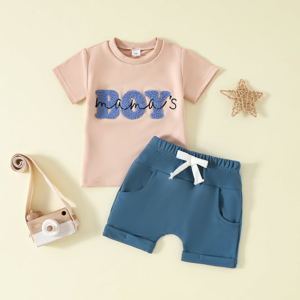 Baby Jungen Set mit Kurzarmshirt und Shorts – Bild 3 | LuxeStyle