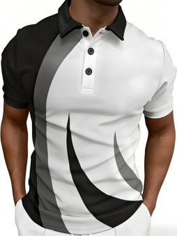 Herren-Polo mit 3D-Druck-Muster