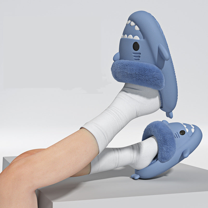 Winter Hai-Slippers – Flauschige Hausschuhe