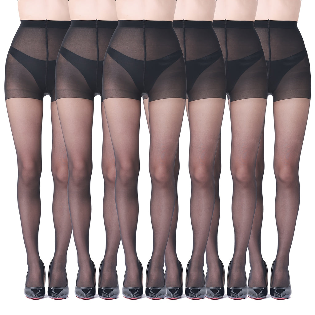 6 Paar 20D Ultra Sheer Tights mit Shaping-Höschenteil