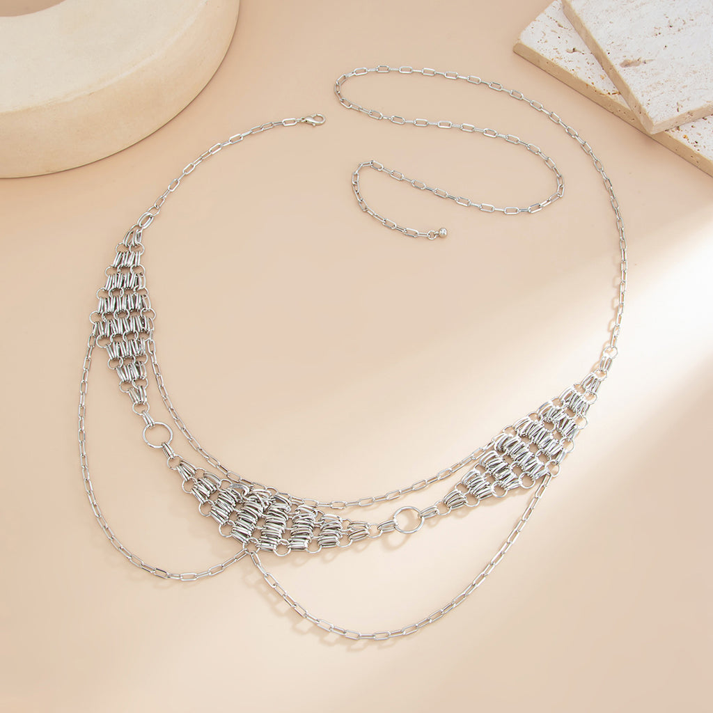 Retro Metall Diamond Taillenkette