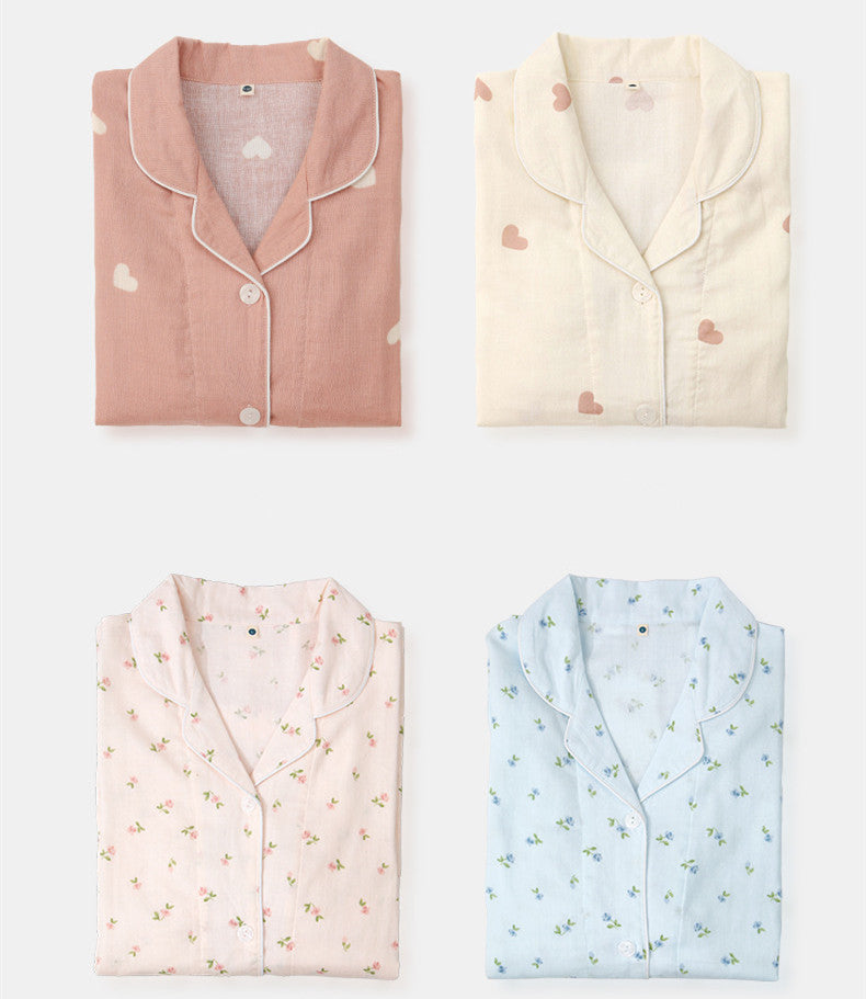 Niedliches Pyjama-Set aus Baumwollgaze für Kinder