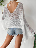 Strand-Cover-up mit Muschelmuster und Fransen