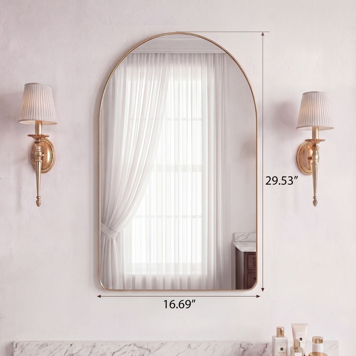 Gebogenes Wandspiegel für Badezimmer