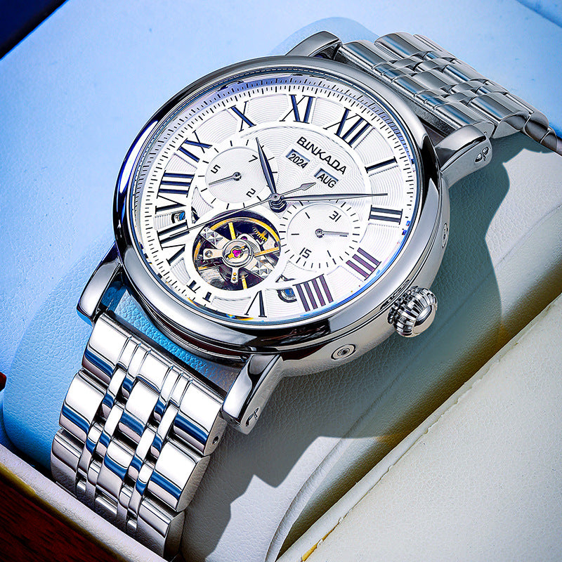 Multifunktions-mechanische Herren-Automatic-Uhr wasserdicht