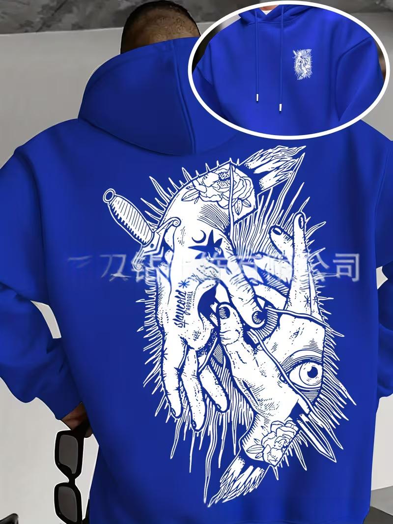 Hooded Sweatshirt mit gemustertem Taschen-Design – Bild 15 | LuxeStyle