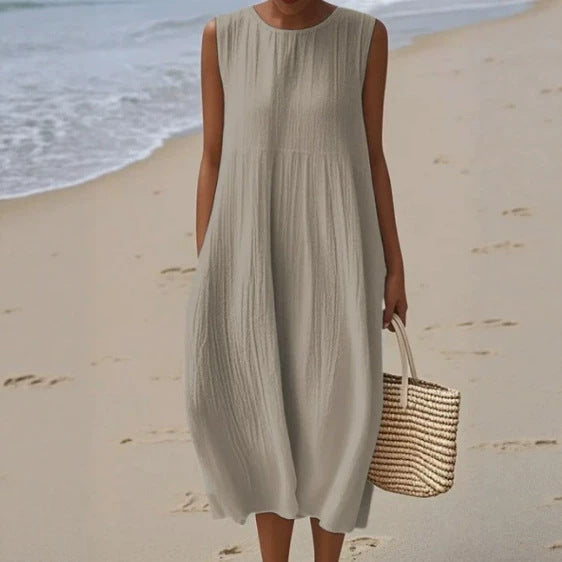 Ärmelloses Casual-Kleid mit 3D-Print