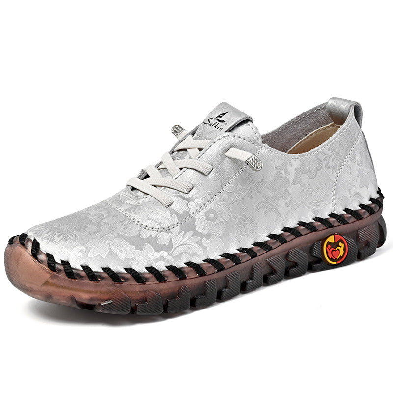 Leder-Sneaker mit flacher Sohle – Bild 7 | LuxeStyle