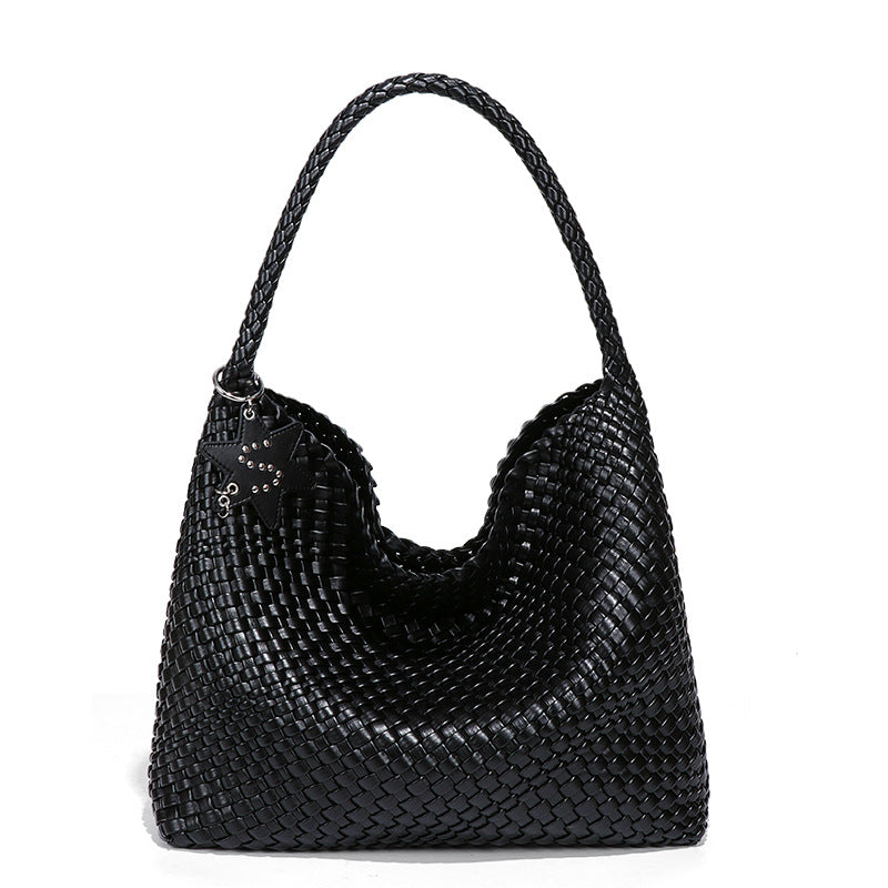 Handgewobene Schultertasche im lässigen Design