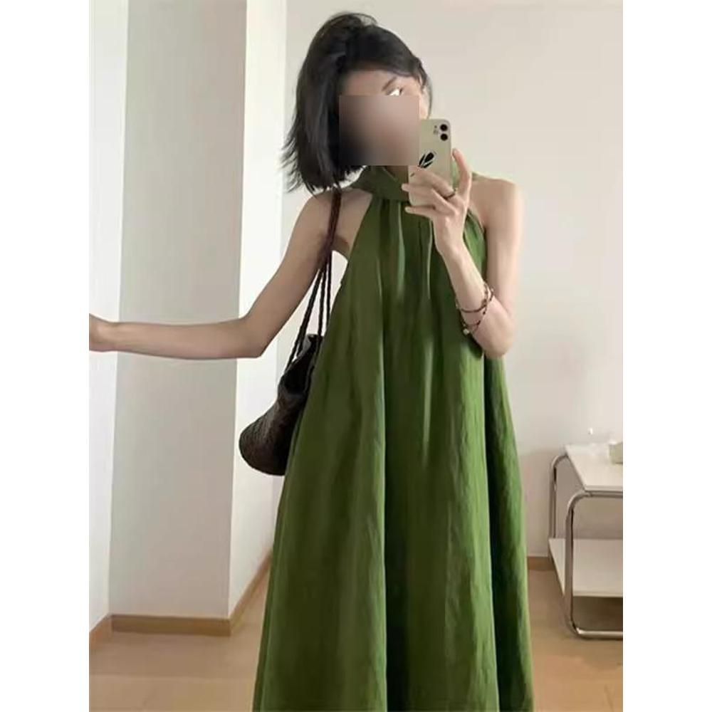 Vintage Halterneck-Kleid aus Acetatfaser