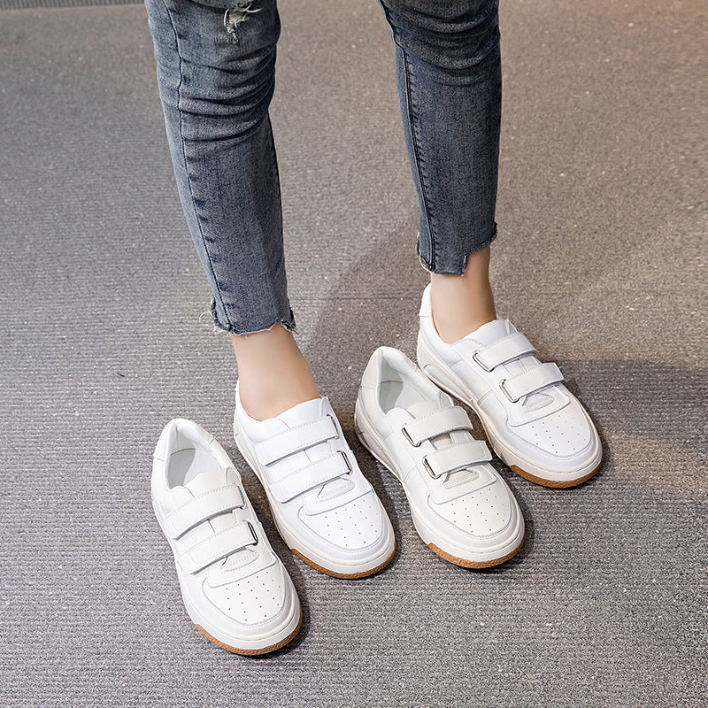 Damen Leder Schnürschuhe mit dicker Sohle