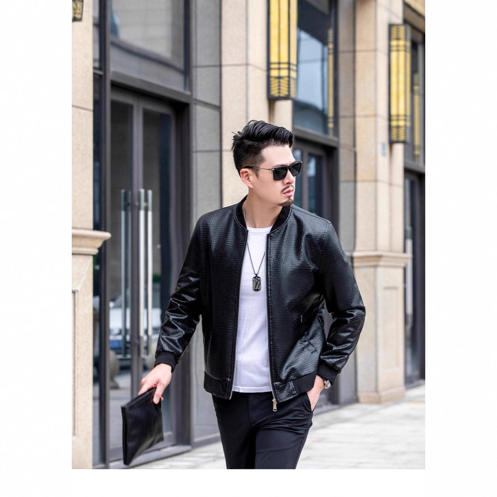 Herrenjacke mit Eiskrack-Muster und Fleecefutter