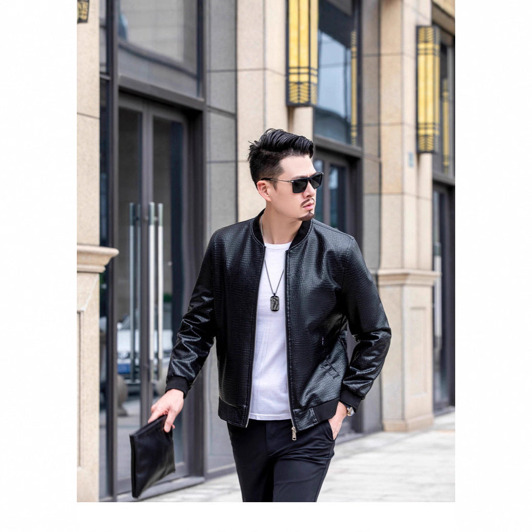 Herrenjacke mit Eiskrack-Muster und Fleecefutter