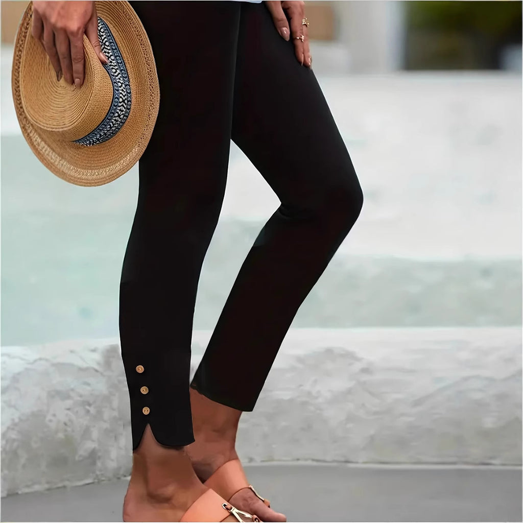 Leggings mit Kokosnuss-Knöpfen im Asia-Stil