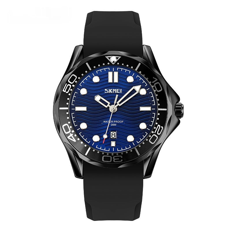 Herren Quarz Armbanduhr mit Leuchtband