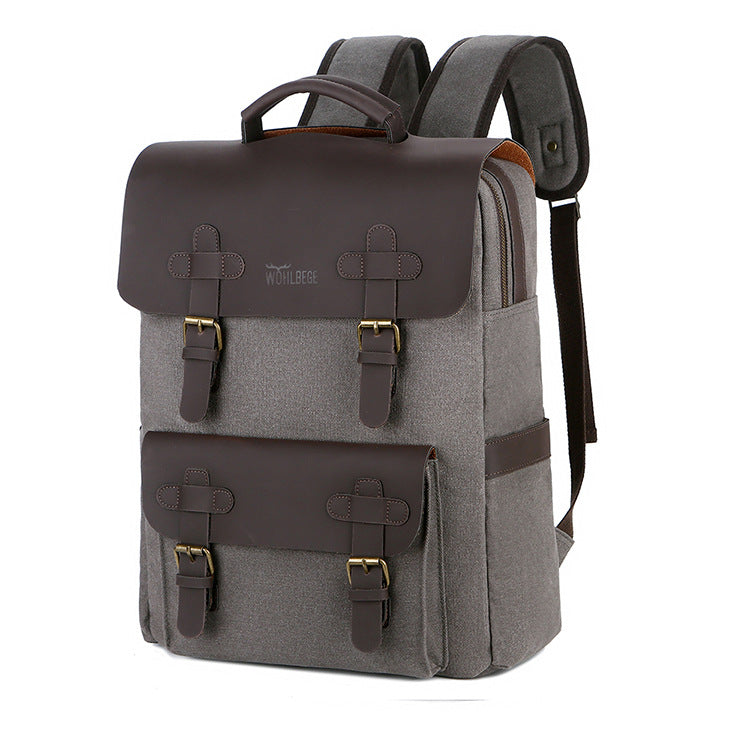 Männlicher Canvas-Computer-Rucksack – Bild 2 | LuxeStyle
