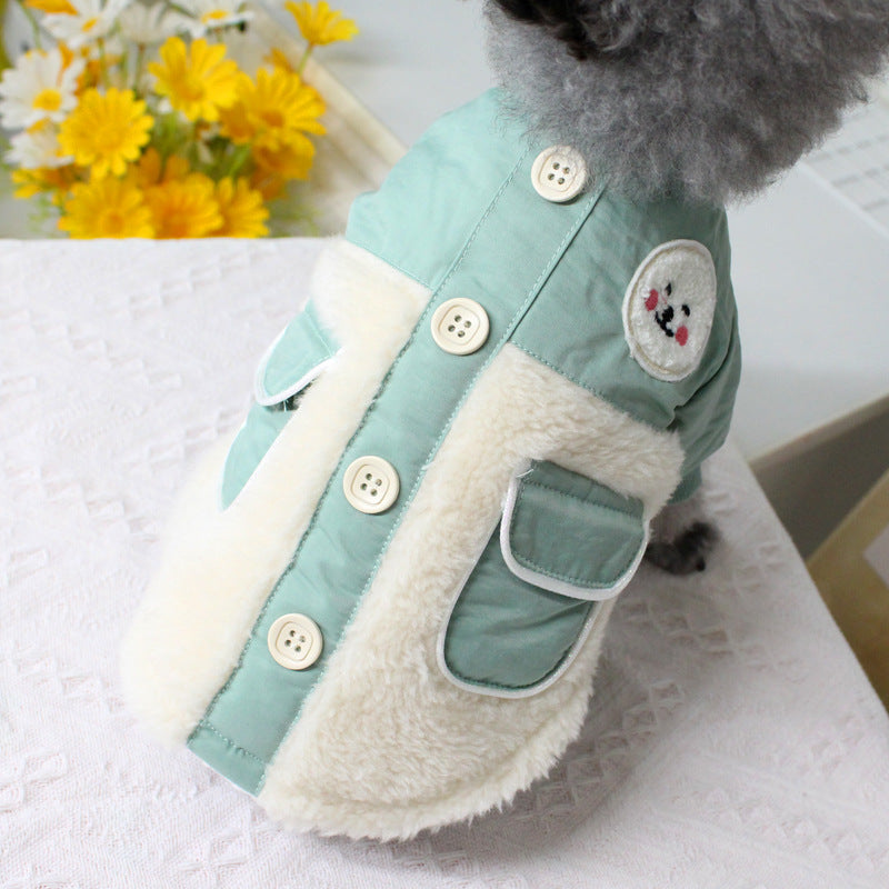 Gefütterte Hundejacke mit Doppeltasche