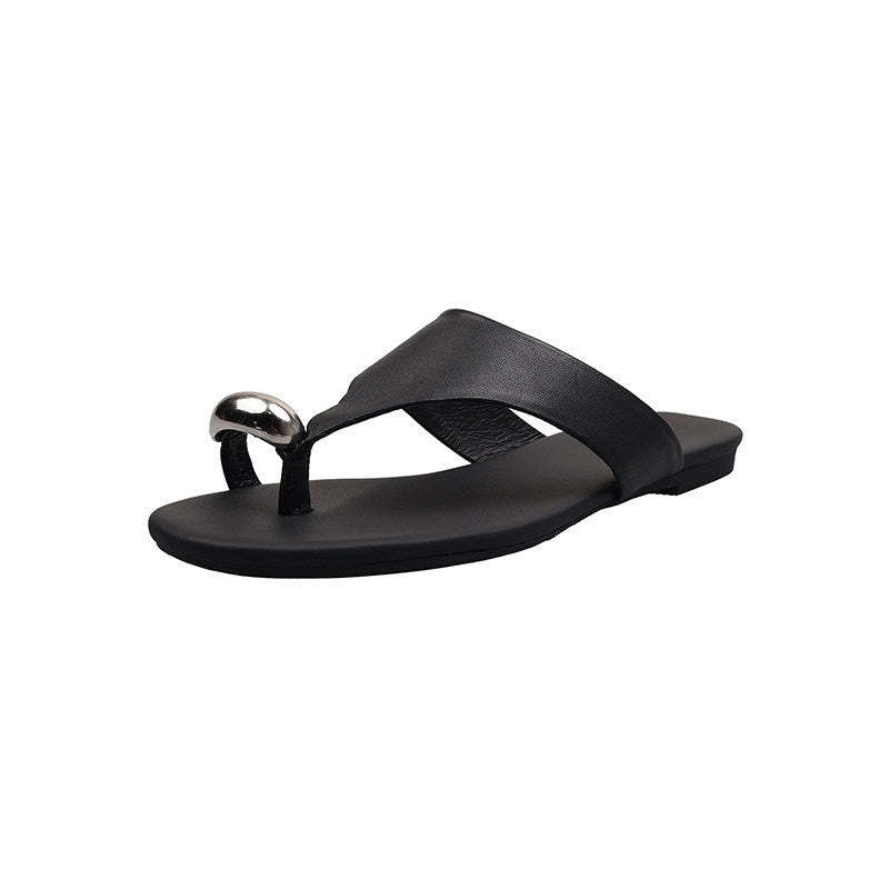Schafsfell-Sandalen mit Metallschnalle