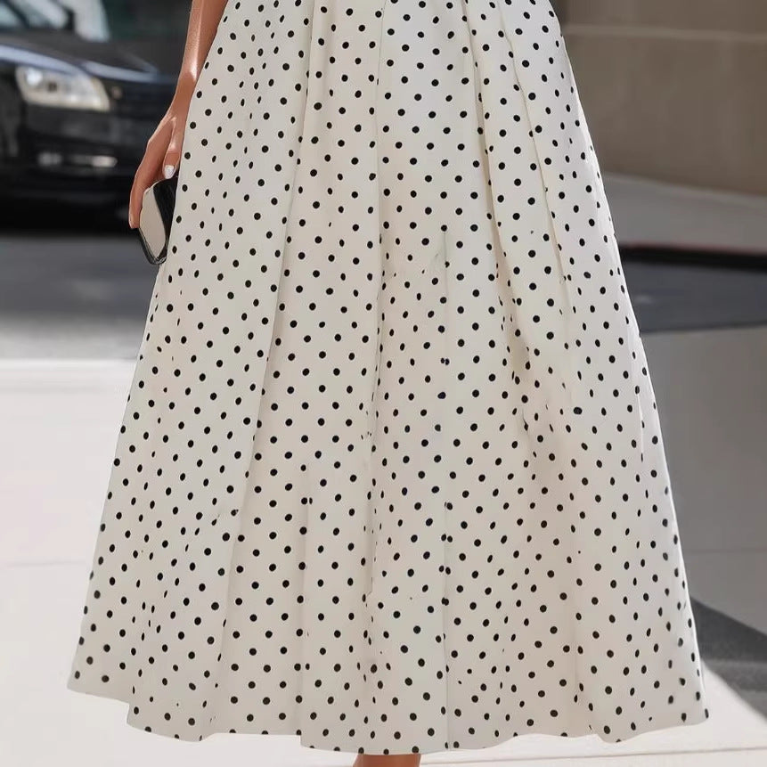 Ärmelloses Off-Shoulder Polka-Dot Damenkleid – Bild 6 | LuxeStyle