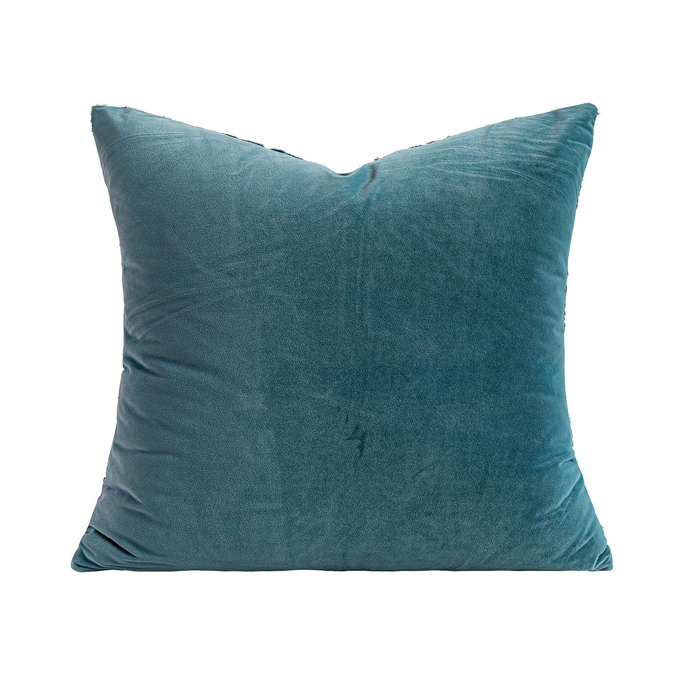 Blaues Tufted Jacquard Kissen