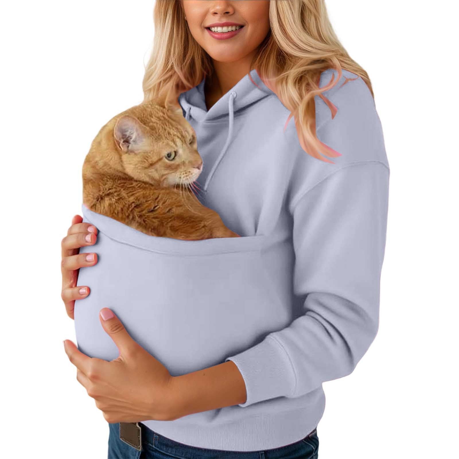 Kapuzen-Sweatshirt mit Bauchtasche für Haustiere – Ansicht 7