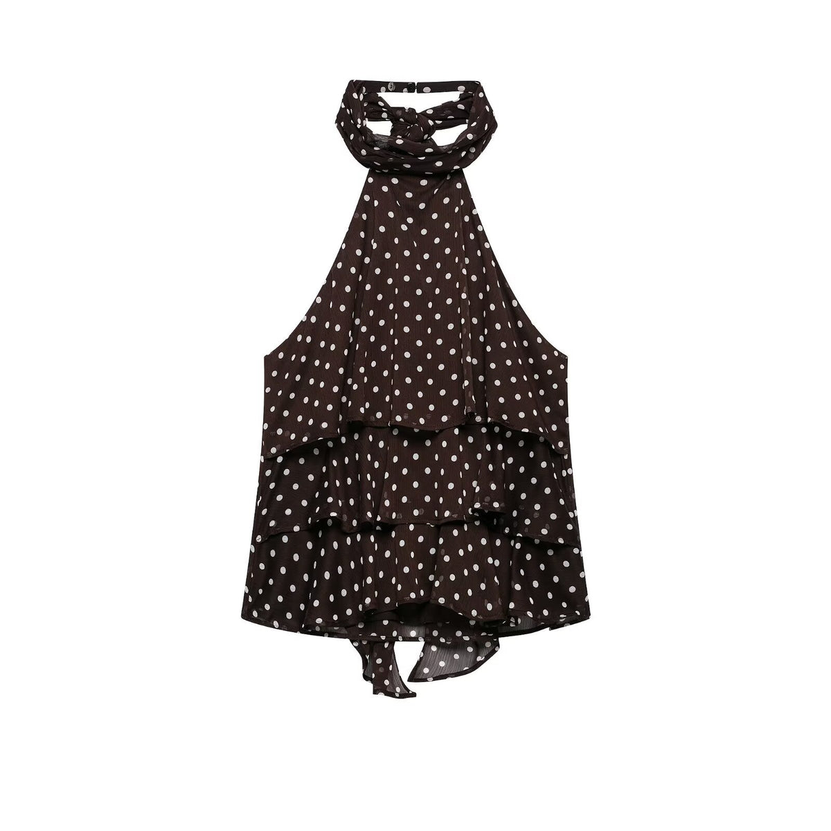 Punktmuster Kleid mit Halter‑ und Rückenausschnitt – Bild 3 | LuxeStyle