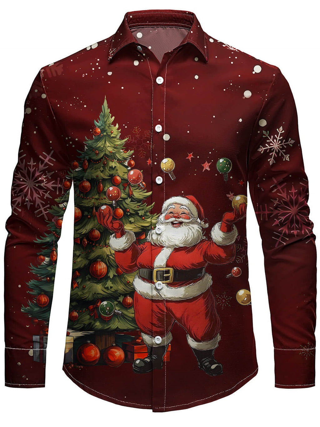 Herren-Langarmhemd mit Weihnachtsbaum-Muster – Bild 5 | LuxeStyle
