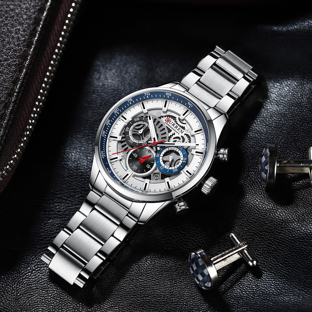 Herren-Armbanduhr mit 6 Zeigern