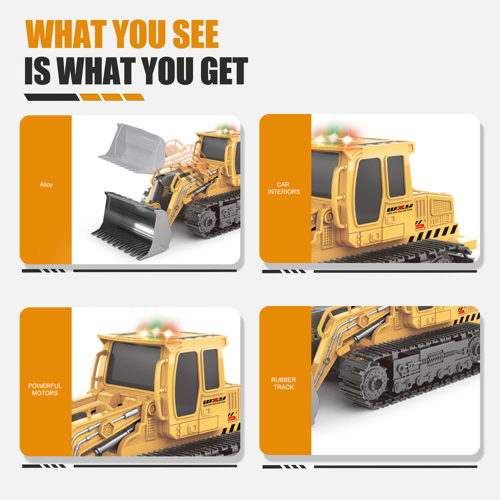 RC Baustellenfahrzeug Set – Bagger & Bulldozer
