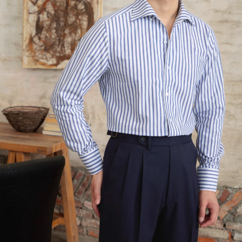 Baumwollhemd mit Streifen – Bild 9 | LuxeStyle