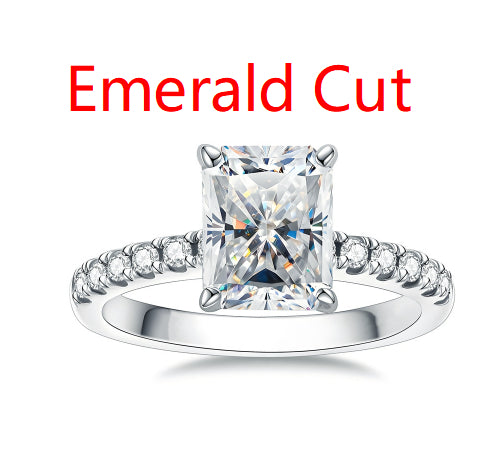 Moissanit Ring mit Radiant-Schliff