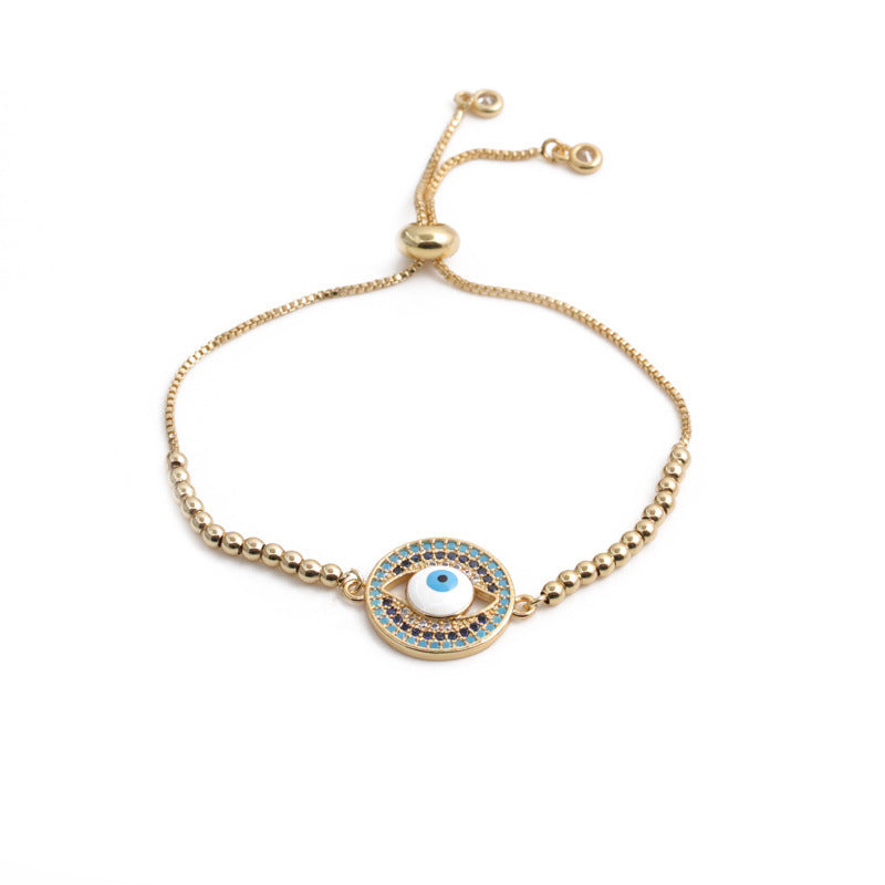 Kupfer-Zirkon Armband mit Teufelsauge – Bild 7 | LuxeStyle