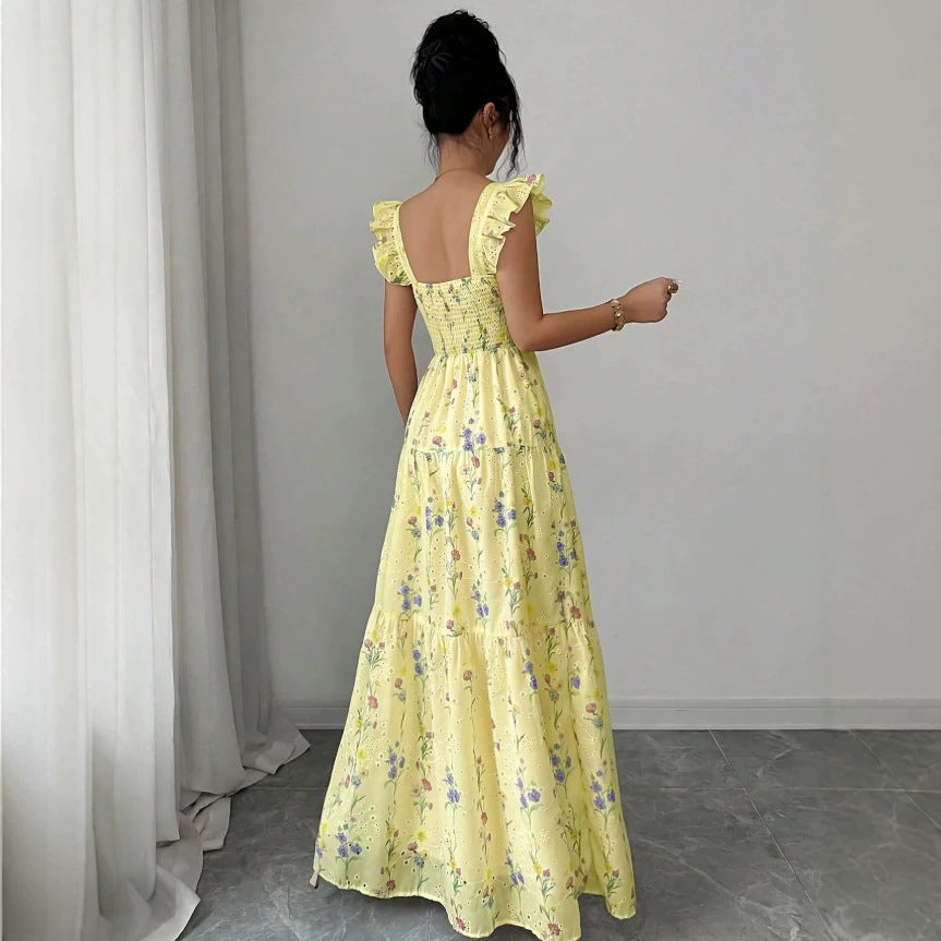 Elegantes Sommerkleid mit Spaghetti-Trägern