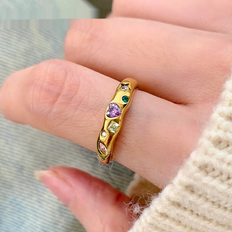 Retrofassung Zirkon-Zeigefinger-Ring