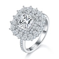 Moissanit Ring Prinzessschliff, 2ct, Platin Plattiert – Bild 2 | LuxeStyle