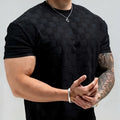 Herren Sommer Jacquard Hemd Kurzarm