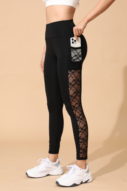 Po-lift Leggings mit Mesh & Taschen