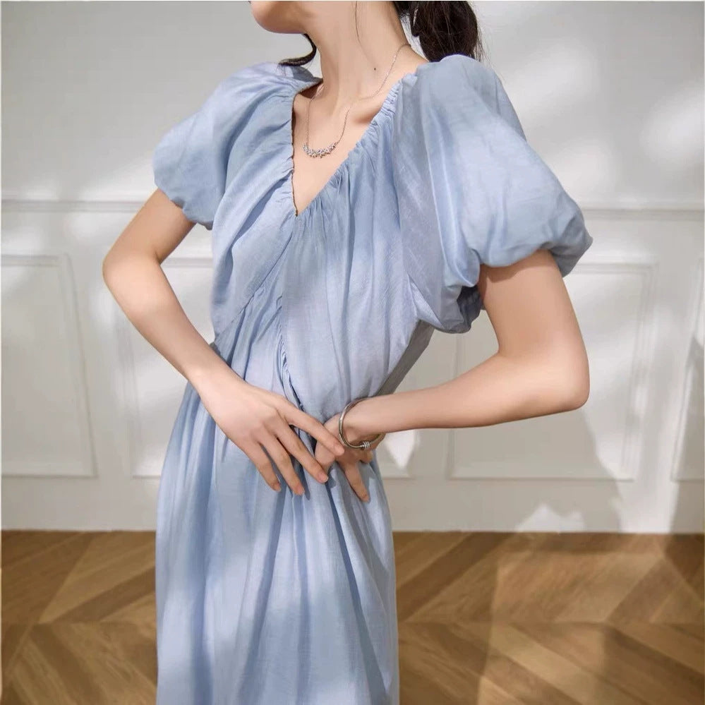 A-Linien Kleid mit Rüschenärmeln – Bild 2 | LuxeStyle